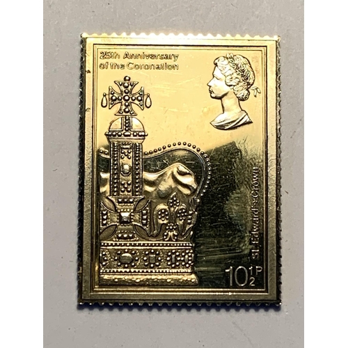 558 - A SILVER GILT 10 1/2D STAMP