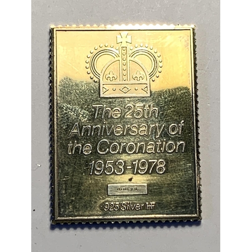 558 - A SILVER GILT 10 1/2D STAMP