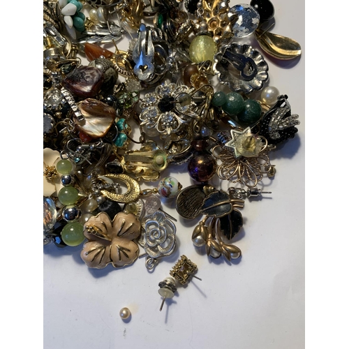 572 - A LARGE QUANTITY OF COSTUME JEWELLERY EARRINGS