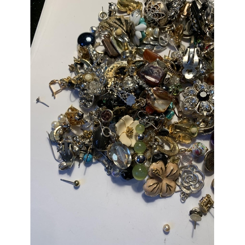 572 - A LARGE QUANTITY OF COSTUME JEWELLERY EARRINGS