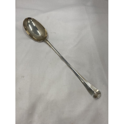 12 - A HALLMARKED SILVER DELVING SPOON - 135 GRAMS