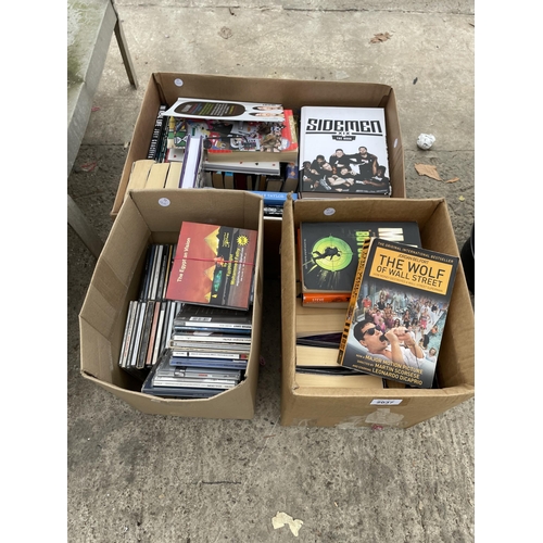 2037 - A LARGE ASSORTMENT OF BOOKS AND CDS