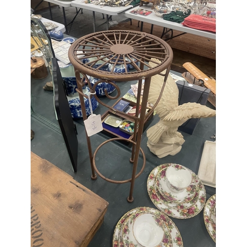 114 - A METAL PLANT STAND, HEIGHT 50CM