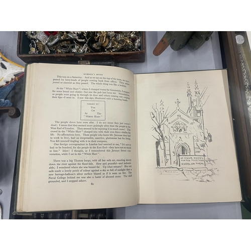 120 - A 1941 1ST EDITION 'BOMBER'S MOON' BOOK WITH 48 ILLUSTRATIONS