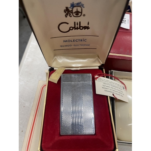 162 - A COLLECTION OF VINTAGE LIGHTERS TO INCLUDE A BOXED RONSON AND BOXED COLIBRI - 7 IN TOTAL