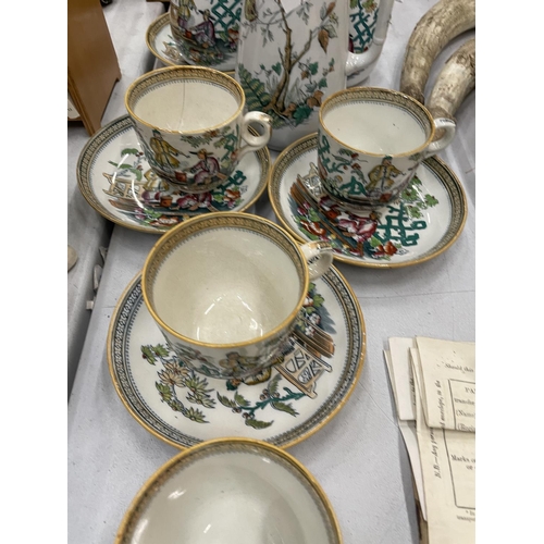 170 - A QUANTITY OF ORIENTAL CUPS AND SAUCERS, JUGS AND PLATES