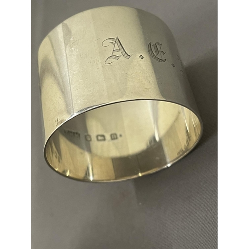 19 - THREE HALLMARKED SILVER NAPKIN RINGS GROSS WEIGHT 83.6 GRAMS