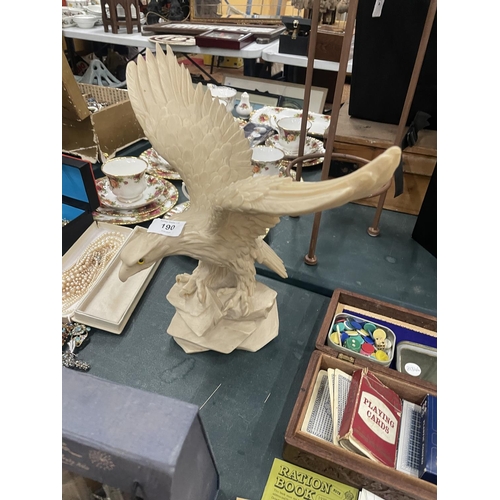 190 - A LARGE RESIN MODEL OF AN EAGLE, HEIGHT 33CM