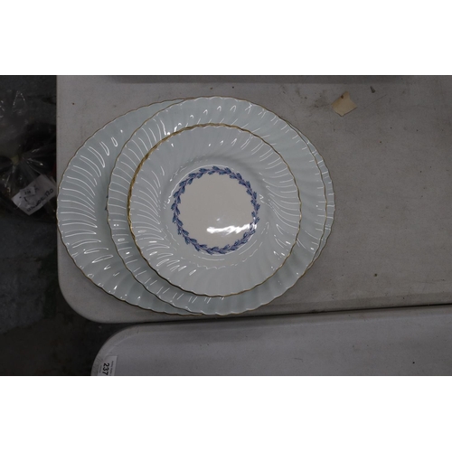 237 - A QUANTITY OF MINTON 'CHEVIOT' PATTERN PLATES TO INCLUDE DINNER, SALAD AND SIDE PLATES