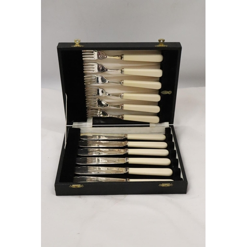 242 - TWO VINTAGE KNIFE AND FORK SETS IN BOXES