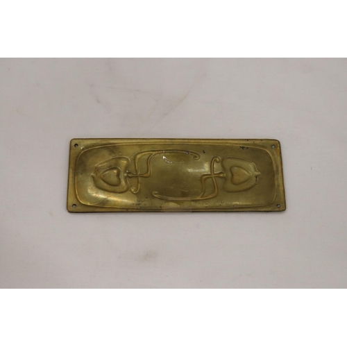 249 - A PAIR OF BRASS ART NOUVEAU FINGER PLATES