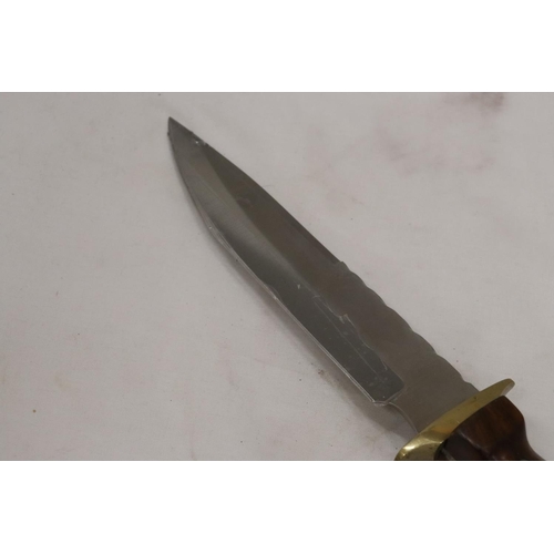 263 - A HANDMADE DAGGER WITH WOODEN HANDLE