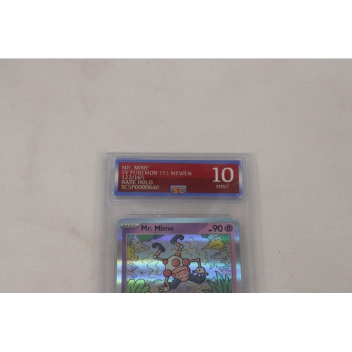 271 - A MR MIME POKEMON CARD, GRADED NUMBER 10, MINT