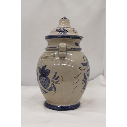 278 - A LARGE STONEWARE RUMTOPF, HEIGHT 37CM