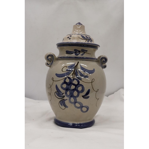 278 - A LARGE STONEWARE RUMTOPF, HEIGHT 37CM