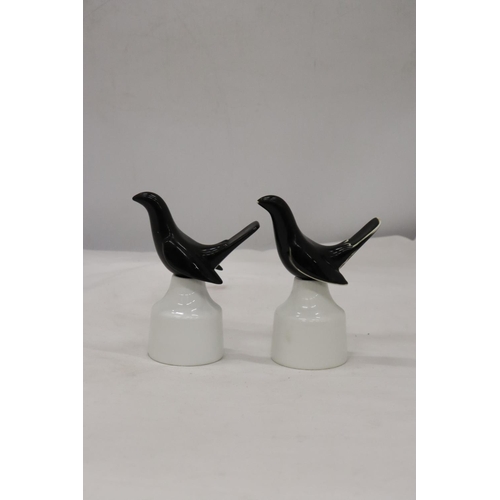 284 - TWO ROYAL WORCESTER BIRD SHAPED PIE FUNNELS