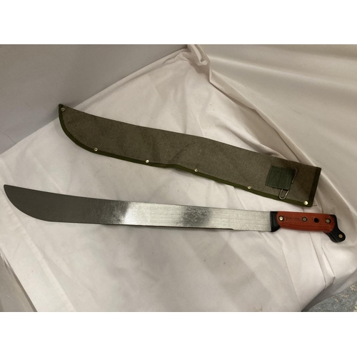 367 - A MACHETE IN A CLOTH SHEATH