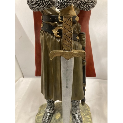 380 - A LARGE KING ARTHUR FIGURE, HEIGHT APPROX 60CM