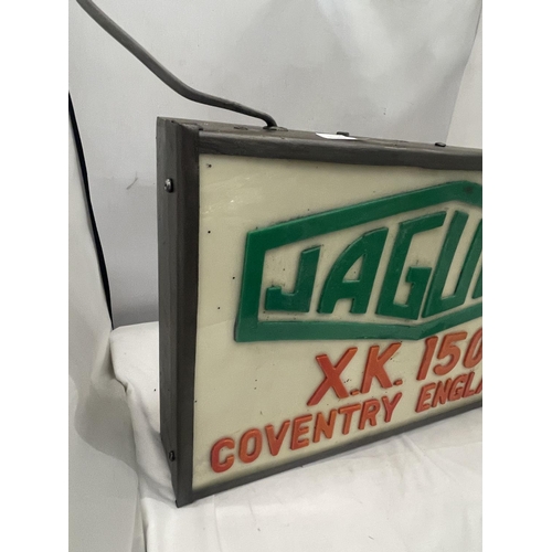 39 - A JAGUAR X K 150 COVENTRY ENGLAND ILLUMINATED LIGHT BOX SIGN 53CM X 34CM