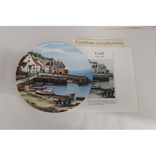 480 - FOUR POOLE POTTERY LIMITED EDITION 'FAMOUS FISHING HARBOURS' CABINET PLATES