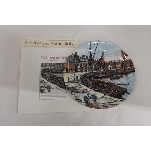 480 - FOUR POOLE POTTERY LIMITED EDITION 'FAMOUS FISHING HARBOURS' CABINET PLATES