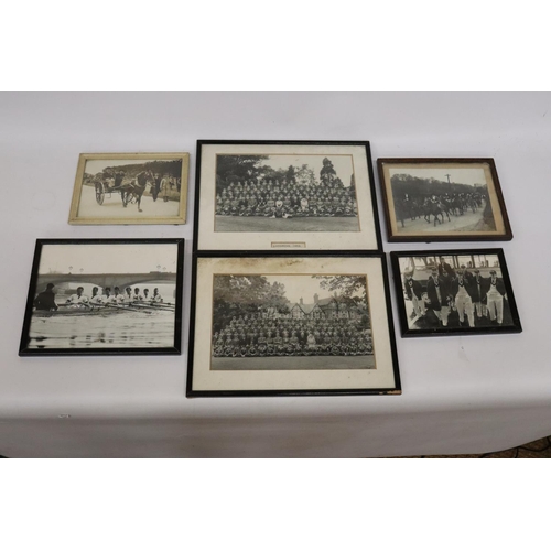 485 - SIX FRAMED PICTURES OF SPORTING/ ROWING/HORSE RELATED PRINTS