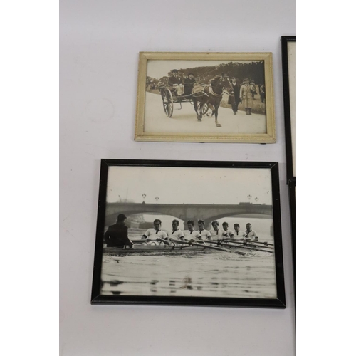 485 - SIX FRAMED PICTURES OF SPORTING/ ROWING/HORSE RELATED PRINTS