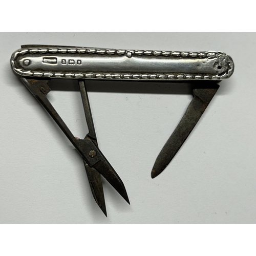 518 - A HALLMARKED SILVER BIRMINGHAM PENKNIFE