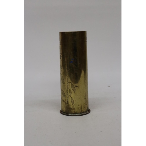 401 - A WORLD WAR I TRENCH ART SHELL DATED 1914-19, HEIGHT 23CM