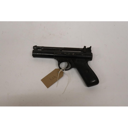 427 - A WEBLEY PREMIER .22 CALIBRE AIR PISTOL, 16.5CM BARREL, SERIAL NUMBER 124 A/F