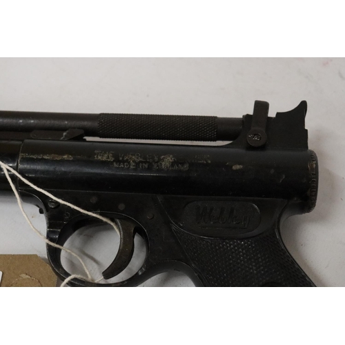 427 - A WEBLEY PREMIER .22 CALIBRE AIR PISTOL, 16.5CM BARREL, SERIAL NUMBER 124 A/F