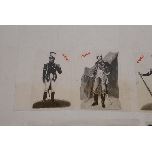 432 - A COLLECTION OF PRINT NEGATIVES OF NAPOLEAN AND NAPOLEANS SOLDIERS