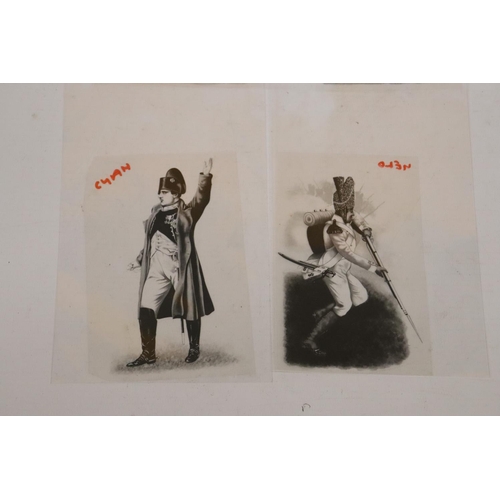 432 - A COLLECTION OF PRINT NEGATIVES OF NAPOLEAN AND NAPOLEANS SOLDIERS