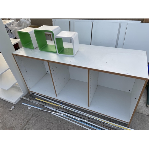 2150 - A LARGE QUANTITY OF SHOP DISPLAY UNITS TO INCLUDE CUBE BOXES AND A WOODWICK STAND ETC