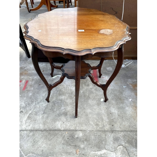 2700 - A LATE VICTORIAN MAHOGANY TWO TIER CENTRE TABLE, 29