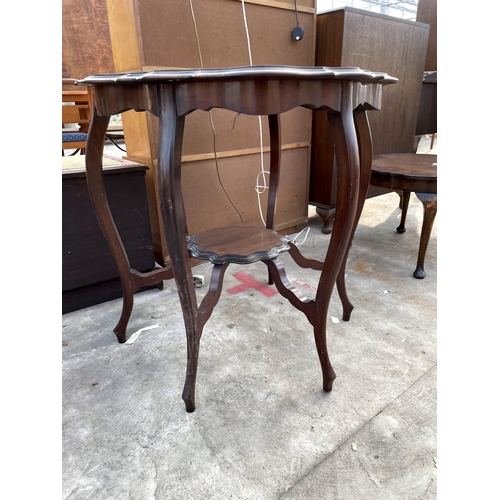 2700 - A LATE VICTORIAN MAHOGANY TWO TIER CENTRE TABLE, 29