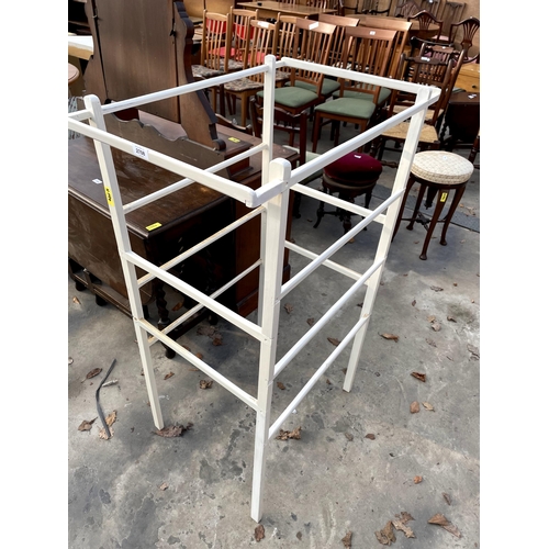 2708 - A FOURTEEN BAR PAINTED FREE STANDING AIRER