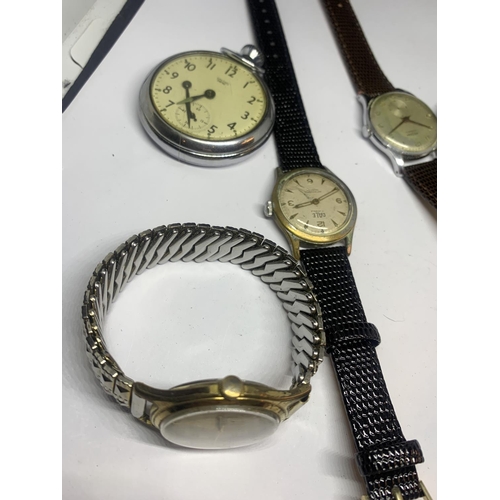 286A - SIX VARIOUS WRIST AND POCKET WATCHES