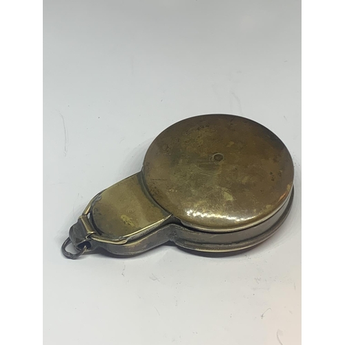 444 - A BRASS MILITARY COMPASS COVER