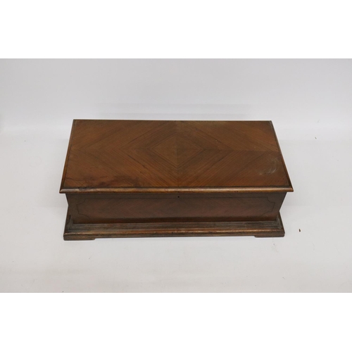 68 - A LATE 19TH CENTURY ROSEWOOD CASED MUSIC BOX WITH TEN AIRS - 66CM (W), 33CM (D), 21CM (H) - SPRING A... 