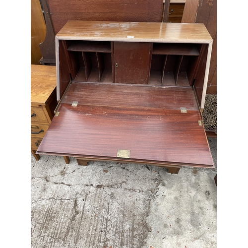 3145 - AN EDWARDIAN MAHOGANY BUREAU, 36