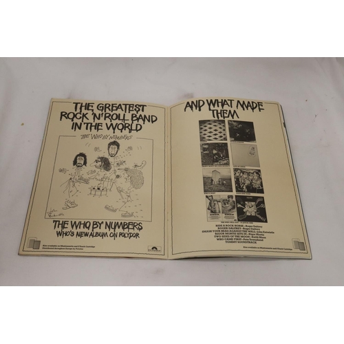 258 - TWO VINTAGE MUSIC PROGRAMMES, THE ROLLING STONES AND THE WHO, PLUS A WHO TICKET FROM 3RD OCTOBER 197... 