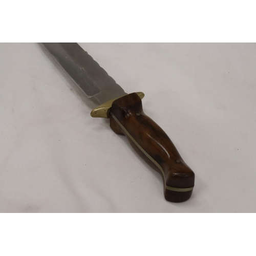 263 - A HANDMADE DAGGER WITH WOODEN HANDLE