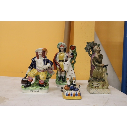 457 - FOUR STAFFORDSHIRE FIGURES