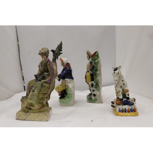 457 - FOUR STAFFORDSHIRE FIGURES