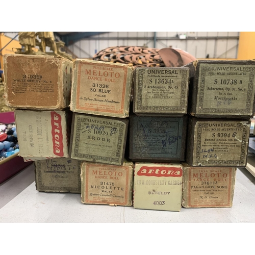 764 - A COLLECTION OF VINTAGE PIANOLA MUSIC ROLLS - 21 IN TOTAL