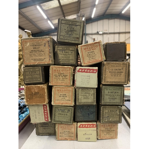 764 - A COLLECTION OF VINTAGE PIANOLA MUSIC ROLLS - 21 IN TOTAL