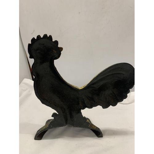 783 - A CAST IRON COCKEREL DOORSTOP, HEIGHT 30CM