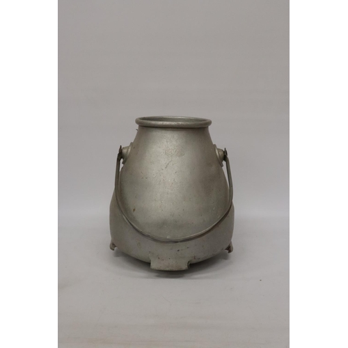 823 - A GALVANISED MILK CHURN, HEIGHT 37CM