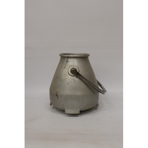 823 - A GALVANISED MILK CHURN, HEIGHT 37CM